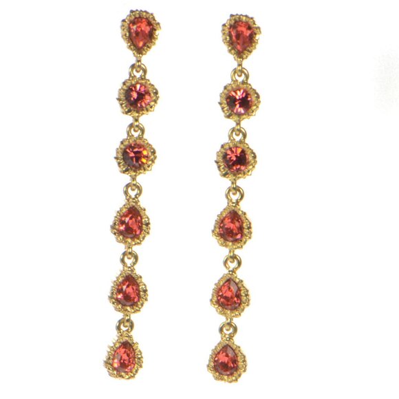 Oscar de la Renta Lintzer Vertical Crystal Earrings